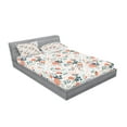 thumbnail image 2 of Ambesonne Floral Fitted Sheet & Pillow Sham Set, Shabby Nature Botanical, Full, Almond Green Salmon, 2 of 2
