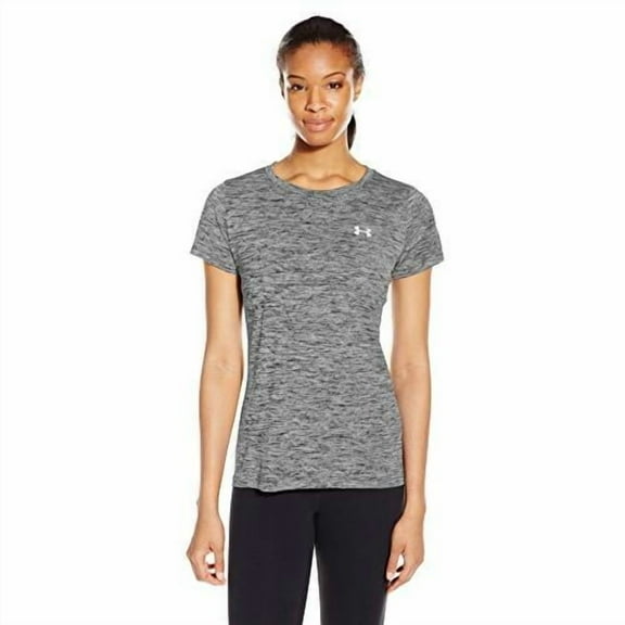 Under Armour Women's Heat Tech -Twist Quick Dry Workout T-Shirt, 1277206 (Black Heather (001), XL)