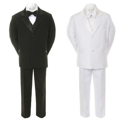 

Boy White Black Formal Party Wedding Vest Suit Tuxedo New Born Baby Teen sz S-20