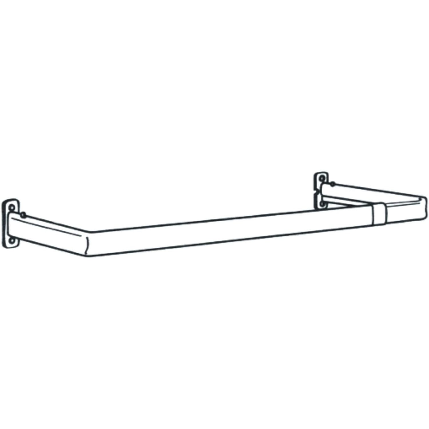 Single lock-seam standard curtain rods 48-84" projects 3 1/2"