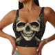 thumbnail image 1 of Fotbe Gothic Winged Skull Sujetador Deportivo Largo sin Aros para Mujer con Almohadillas y Soporte Medio, Transpirable y Absorbente, Camiseta Tipo Chaleco o Tank Top-Small, 1 of 8