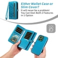 thumbnail image 4 of Asuwish Phone Case for Motorola Moto G Power 5G 2025 Zipper Wallet Detachable Cell Cover with Tempered Glass Screen Protector Crossbody Lanyard Strap Flower Flip Card Holder XT2515-1 Women Girls Blue, 4 of 7