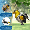 thumbnail image 2 of Gift Essentials Suet Feeder Metal Bird Seed Feeder Yellow Goldfinch, 1 Suet Cake Capacity, 2 of 8