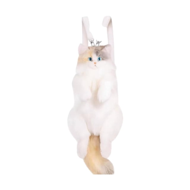 Mochila de peluche de gato, bonita, cómoda y suave, ideal como regalo para amantes de las mascotas. Sin corbata