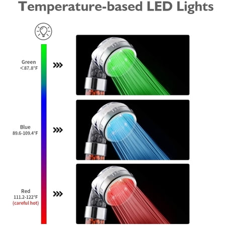 Led Shower Head, High Pressure Handheld Shower Head with 7 Color ...