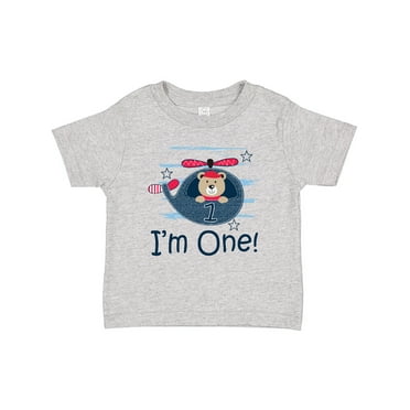 Inktastic 1st Birthday Boys Helicopter 1 Year Old Boys Baby T-Shirt