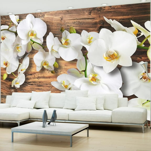 Tiptophomedecor Floral Wallpaper Wall Mural - Forest Orchid