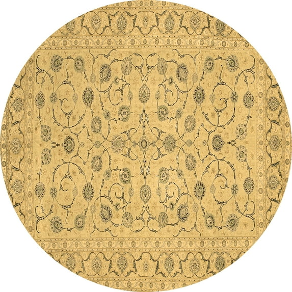 Ahgly Company Indoor Round Persian Brown Traditional Area Rugs, 3' Round