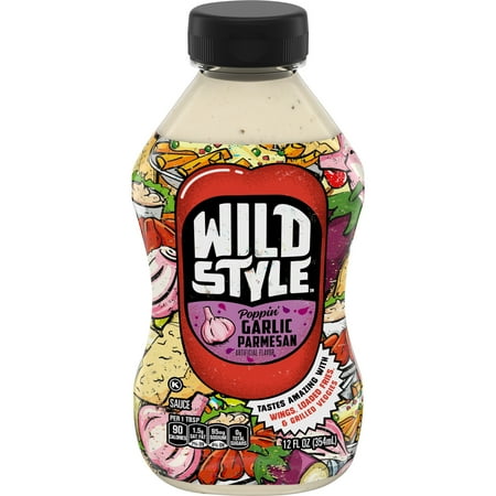Wild Style Poppin' Garlic Parmesan Sauce, 12 fl oz Bottle