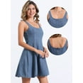 thumbnail image 2 of DARING DIVA Stylish Denim Casual Tank Square Neck Mini Dress L Light Blue, 2 of 6