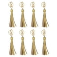 thumbnail image 1 of 8pcs Borlas de Cuero PU, Charm de Borla de 6" con Anillos de Llave para Hacer Joyería (Dorado Brillante), 1 of 6