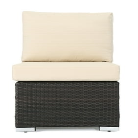 Sabrina Outdoor Grey Wicker Armless Sectional Sofa Seat With Water Resistant Cushions Set Of 2 White Sabrina Outdoor Grey Wicker Armless Sectional Sofa Seat With Water Resistant Cushions Set Of 2 White