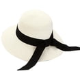thumbnail image 6 of QHFBli Sun Straw Hat for Women with Wind Lanyard Wide Brim Foldable Beach Summer Hats Womens UV 50+ Protection Bowknot Cap, 6 of 7