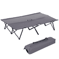 thumbnail image 1 of Outsunny 76" Two Person Folding Camping Cot with Carrying Bag, Grey, 1 of 10