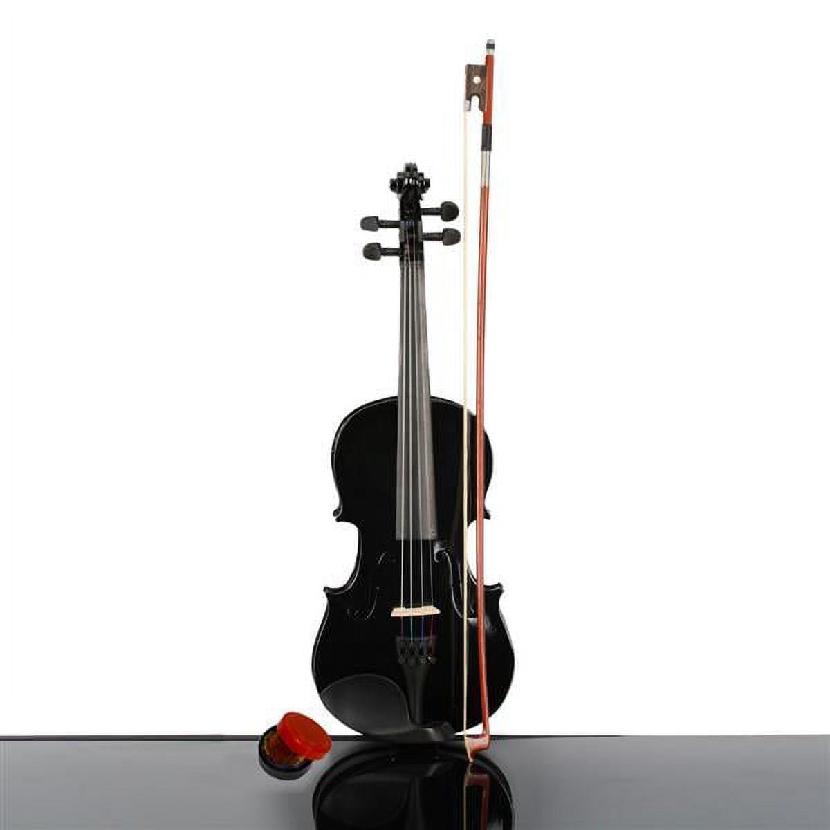 imerelez 3/4 Size Acoustic Violin for Beginners (Ages 9-12) - Black with Case, Bow & Rosin | Full Starter Set | Basswood Body | Protective Soft Case