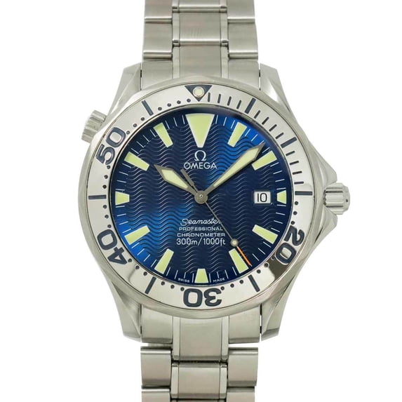 Pre-Owned Omega Seamaster Professional 300 2255 80 Men's Watch, Date, Blue, Automatic Movement