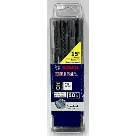 UPC: 0000346408294 | BOSCH HC2011B10 10-Piece 3/16 In. x 6 In. SDS-plus Bulldog Rotary Hammer Bits
