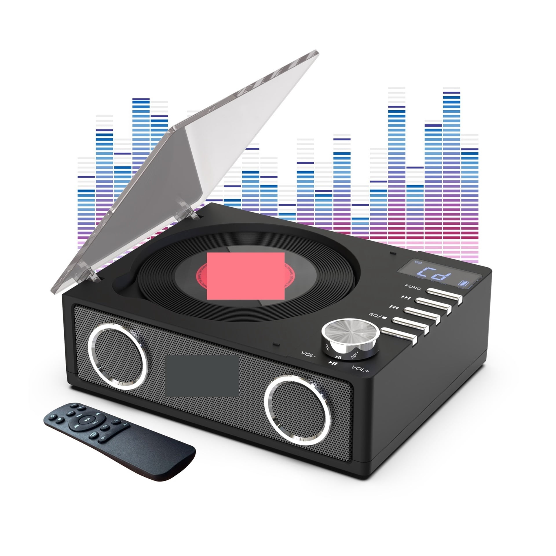 Rechargeable Bluetooth Vinyl Album Player Portable CD Player Great Gift for Music Lovers