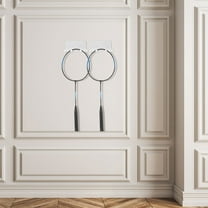 GOOHOCHY  2 Pcs Wall Mounted Racket Tennis Badminton Racquet Display White