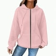 thumbnail image 2 of Godom Hoodies for Women Hooded Hoodies Casual Long Sleeve Drawstring Waffle Pullover Tops Loose Hooded Sweatshirt with Pocket, 2 of 5
