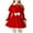 #0115-Red, variant on Favoffer Girls' Christmas Red Velvet Dress Toddler Long Sleeve Round Neck with Shawl Cape Mid-Calf Dress for Festive Joyful Celebration Outfit 2-11Y