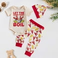 thumbnail image 2 of Wxirdiow Outfits for Baby Boys Newborn Baby Boy Clothes Short Sleeve Romper Shirt Top Pants Hat Set Summer Outfits Red Size,0-3 Months, 2 of 8