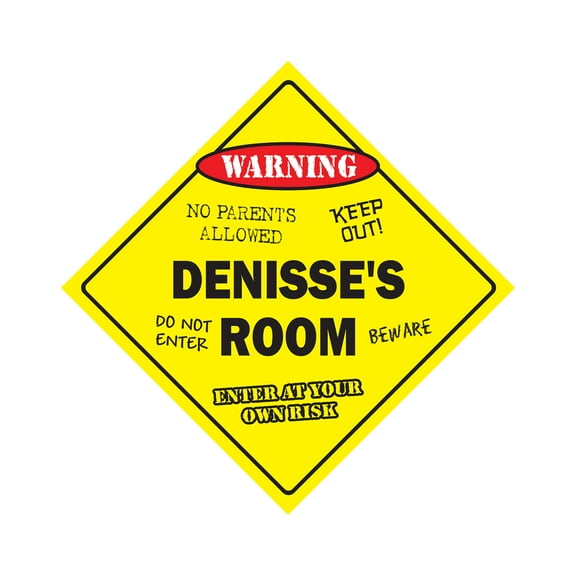Denisse's Room Sign Crossing Zone Xing | Indoor/Outdoor | 14" Tall kids bedroom decor door children's name boy girl