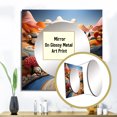 thumbnail image 3 of Designart "Whimsy In The Colorful Fields I" Countryside Yellow Large Square Mirror - Square Bedroom Mirror Printed Wall Decor - Country Square Printed Wall Mirror Art, 3 of 5