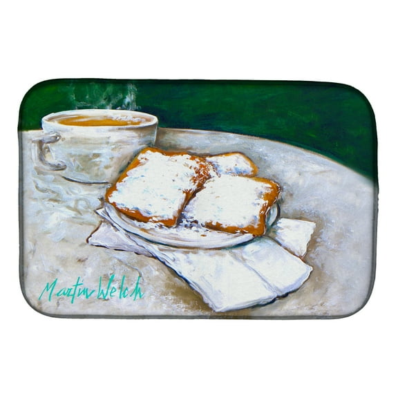 Carolines Treasures MW1271DDM Breakfast Delight Beignets Dish Drying Mat 14 x 21" multicolor