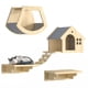 thumbnail image 1 of Repisas para Gatos Pared, Muebles de Pino con Casas y Rascador, Ahorro de Espacio para Gatos Activos y Grandes, Fácil de Instalar, Ideal para Hogares Pequeños y Grandes, 1 of 6