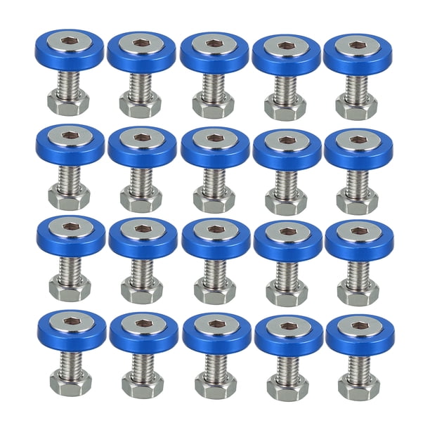 20uds Motocicleta Azul Guardabarros Parachoques Arandela Perno Tuercas Kit Sujetador
