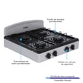 thumbnail image 3 of Estufa Parrilla de Gas de Mesa 4 quemadores Gris Garell PM4Q-G, 3 of 7