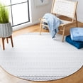 thumbnail image 2 of SAFAVIEH Montauk Gertrude Striped Cotton Area Rug, Ivory/Grey, 6' x 6' Round, 2 of 8