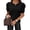Black, variant on Short Puff Sleeve Sweaters for Women Knit Tops 2026 Trendy Crewneck Striped T Shirts Casual Summer Blouses