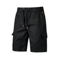 thumbnail image 2 of Coduop Mens Casual Elastic Waist Cargo Shorts Outdoor Hiking Workout Sweat Short Pant,with Pocket, 2 of 4