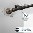 thumbnail image 4 of Mainstays 48-84 in. Jillian Adjustable Petite Cafe Window Curtain Rod, 1/2 in. Diameter, 4 of 10