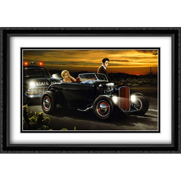 Joy Ride 2x Matted 40x28 Large Black Ornate Framed Art Print by Helen Flint