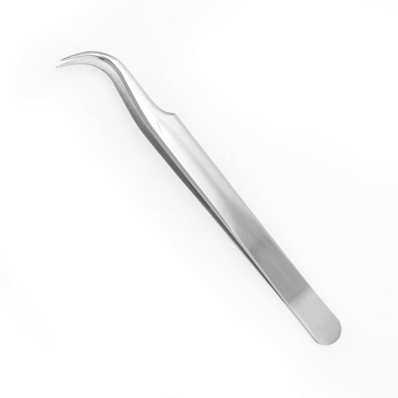 Unique Bargains 1 Pc Women Mirror Light Butterfly Eyelash Extension Tweezers for Vacation Silver Tone Stainless Steel