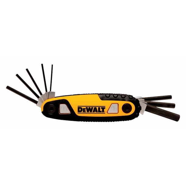 Juego de llaves hexagonales Dewalt, tamaño múltiple, con cierre métrico plegable, 8 unidades