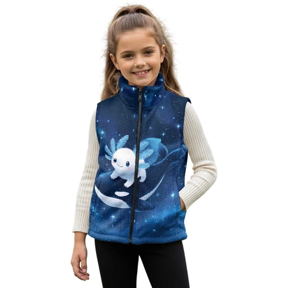 Uorisanigo Girls Boys Fleece Vest Lightweight Green Hunting Camo Forest Sleeveless Zip Front Jacket with Pockets, Puffy Comfy Jackets Vests Waistcoat Fashion Fall Winter Clothes