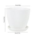 thumbnail image 3 of 3.5 Inch White Plastic Plant Pots with Saucer & Drain Holes, Indoor/Outdoor Flower Pots for Succulents, Herbs, Cactus, Modern Decorative Garden Containers, 3 of 6