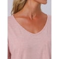 thumbnail image 5 of INSPIRE CHIC Women's T-shirt Nightgown V Neck Sleepshirts Comfy Oversized Nightshirt S Pink, 5 of 6