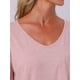 thumbnail image 5 of Camisón de noche para mujer INSPIRE CHIC, camiseta de cuello en V, pijama cómodo y holgado, color rosa, 5 of 6