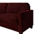 thumbnail image 4 of Castle Place Modern Luxe Velevet Diamond Tufted Upholstered Sofa, Red, 4 of 8