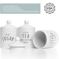 thumbnail image 5 of Barnyard Designs Ceramic Kitchen Canister Set – Decorative Farmhouse Coffee, Tea, Sugar Containers, Rustic Counter Storage Jars for Kitchen, White, Set of 3, 5 of 6