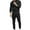 Black, variant on Cotton Mens Sets Jackets Sweatpants Jogger Full Zip Hooded Solid Color Tracksuits Men's Suits L