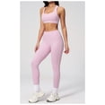 thumbnail image 3 of PISONIC Two Piece Workout Sets for Women Color Block Sports Bra and High Waist Leggings Gym Yoga Active Wear Outfits, 3 of 7