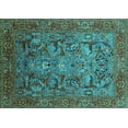 thumbnail image 1 of Ahgly Company Indoor Rectangle Oriental Turquoise Blue Traditional Area Rugs, 8' x 10', 1 of 4