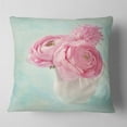 thumbnail image 2 of Designart Pink Ranunculus Flowers in Vase - Floral Throw Pillow - 16x16, 2 of 5