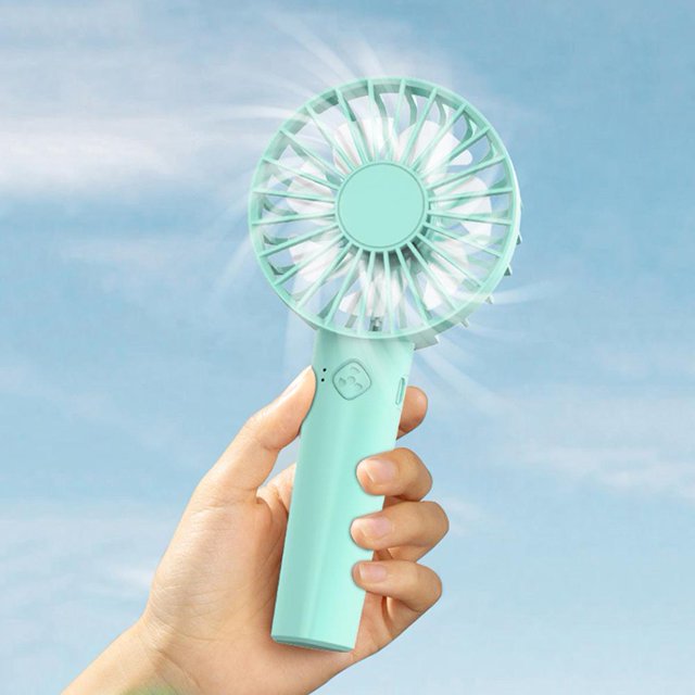 Mini ventilador portátil de mano con carga USB, ventiladores potentes de refrigeración por aire (azul)